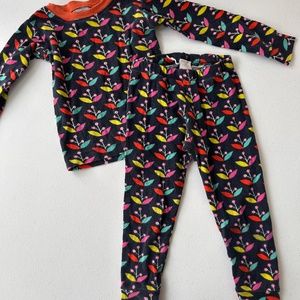 Little blue house multicoloured leaf print 2pc pj set
